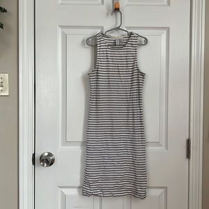Xs black and white striped body con dress.